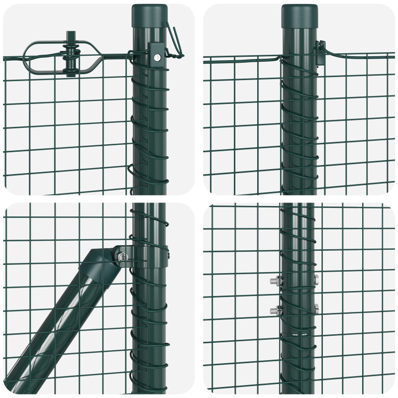 Geschweißter Drahtzaun mit 13 Spike-Pfosten Grün 1,4x25 m Stahl