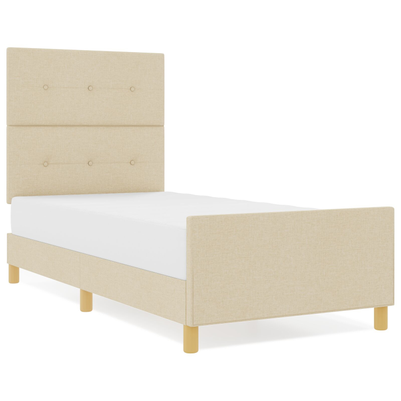Bettgestell Creme 90x190 cm Stoff