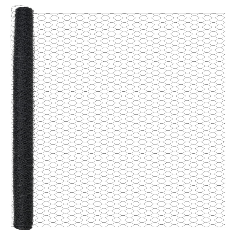 Zaunpfosten 22 Stück U-Kanal Grau 160 cm Stahl, Sechseckzaun Grau 1,6x100 m Stahl