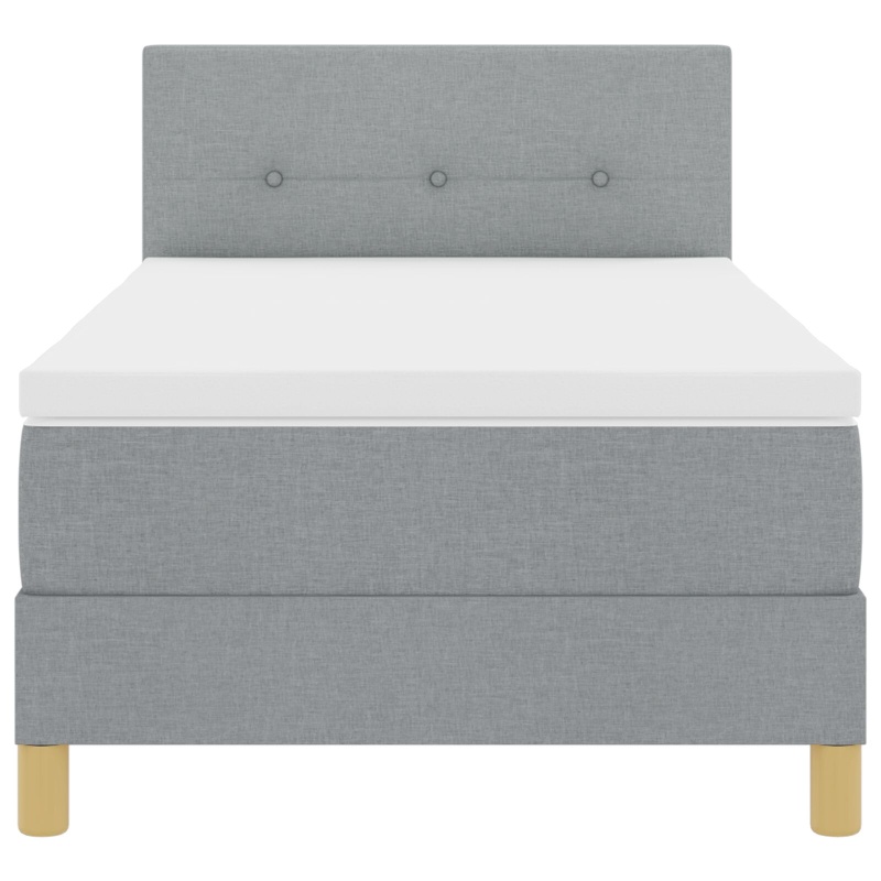 Boxspringbett mit Matratze & LED Hellgrau 100x200 cm Stoff
