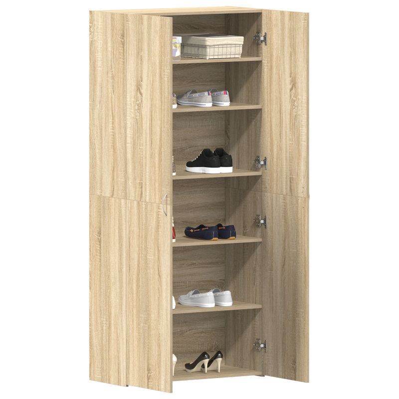 Schuhschrank Sonoma Eiche 80x35,5x180 cm Holzwerkstoff