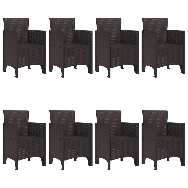 9-teiliges Garten-Essgruppen-Set Braun Poly Rattan