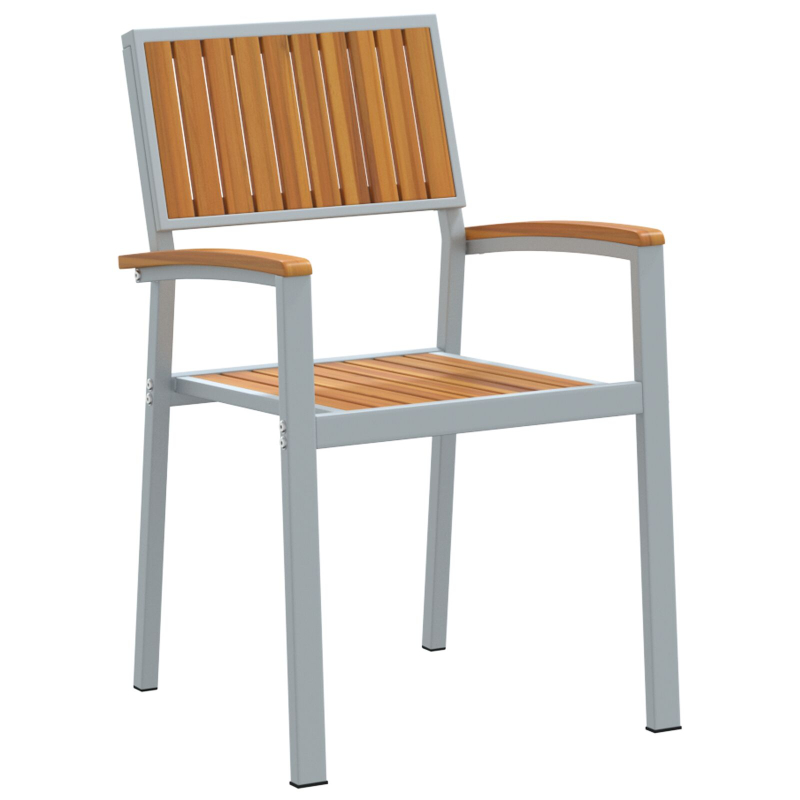 Garten Essset 7-teiliges Set Grau, Braun Pulverbeschichteter Stahl