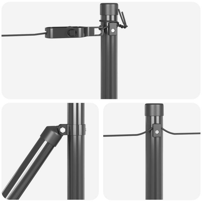 Zaunpfosten Set 7-teilig Grau Beton 3.2 x 3.2 x 50 cm Langlebig