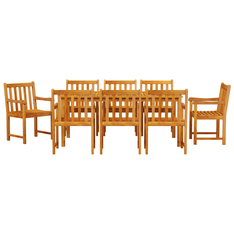 9-teiliges Garten-Esszimmer-Set aus massiven Akazienholz