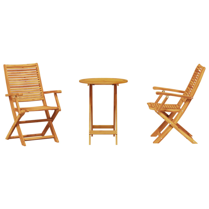 3-teiliges Bistro-Set aus faltbarem Akazienholz