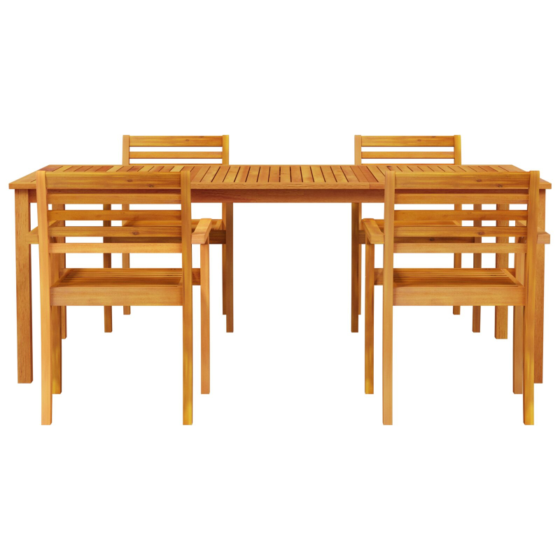 7-teiliges Gartentisch-Set aus massivem Holz-Akazie