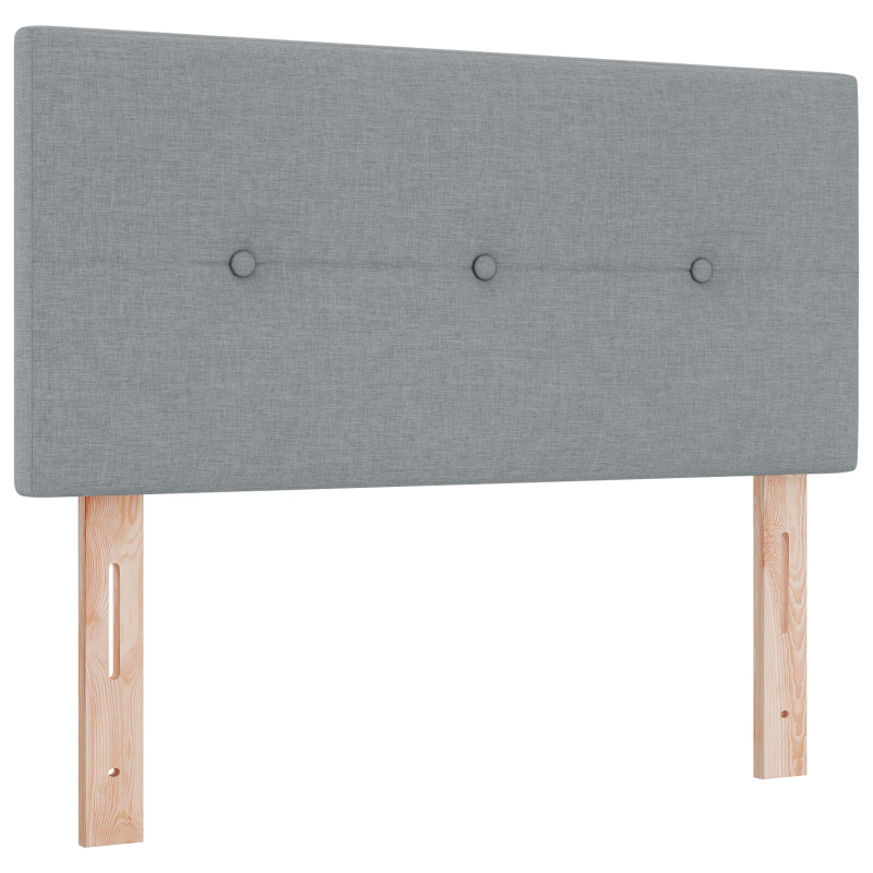 Boxspringbett mit Matratze & LED Hellgrau 100x200 cm Stoff