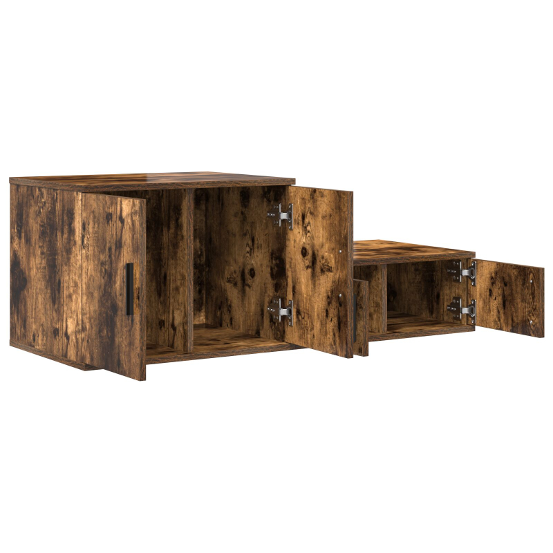 Aufbewahrungsschrank, Geräucherte Eiche, 118x41x40 cm, Hergestellt aus Holz