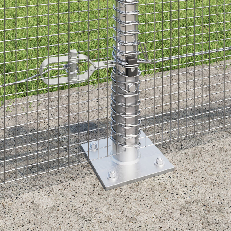 Zaunpfosten Set Set mit 2 Verzinkter Stahl 25 x 0.5 m Langlebig