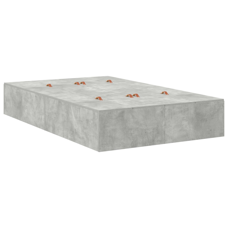 Aufbewahrungsbettgestell Beton Grau 120x190 cm