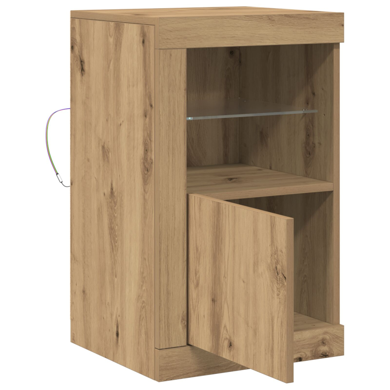 Sideboard mit LED-Lichtern Artisan Eiche 41x37x67 cm