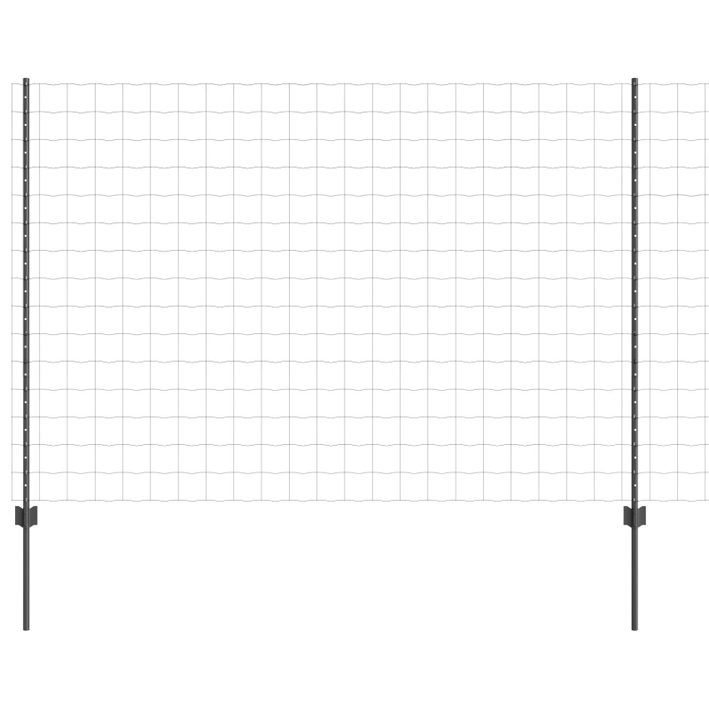 Eurozaun mit 10 U-Posten Grau 1,5x10 m Stahl