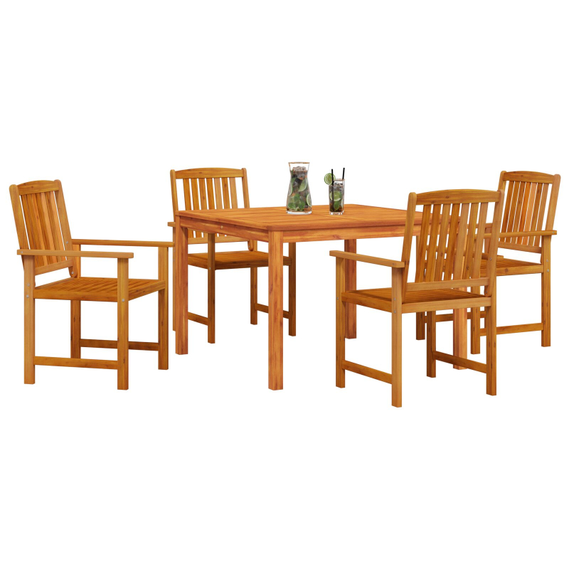 5-teiliges Garten-Esszimmer-Set aus massivem Akazienholz