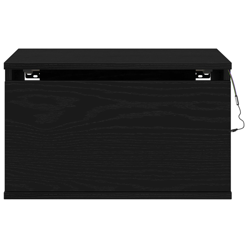 Nachttisch mit LED Wandmontage Schwarze Eiche 50x36x30 cm
