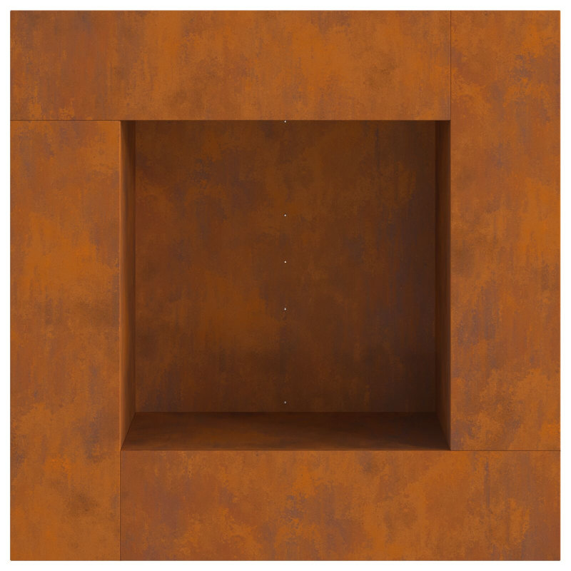 Feuerstelle Quadrat 80x80x40 cm Wetterfester Stahl