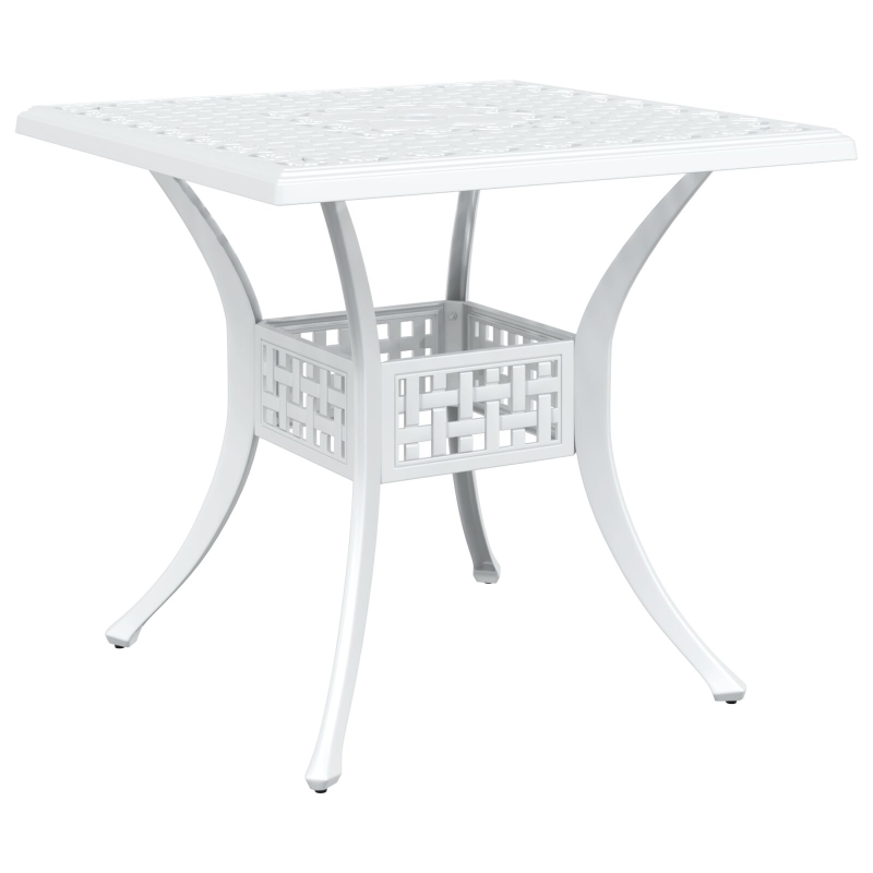 5-teiliges Garten-Esszimmer-Set aus weißem Gussaluminium
