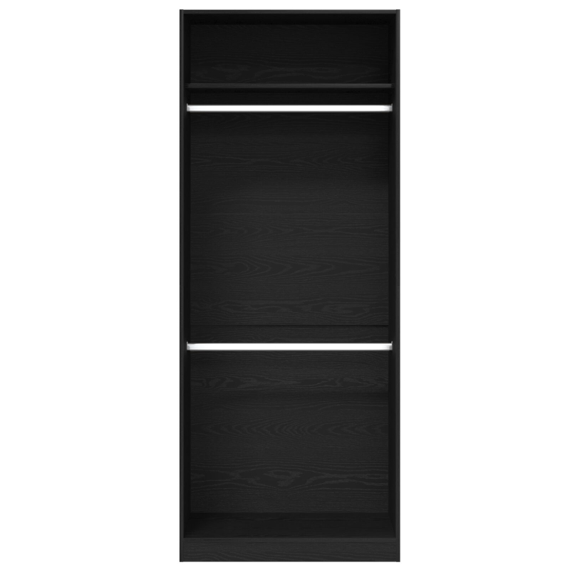 Kleiderschrank Schwarz Eiche 80x50x200 cm Holzwerkstoff