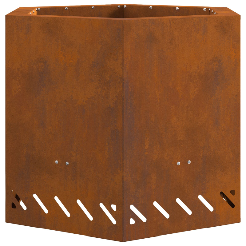 Raucharmer Feuerstelle Sechseckig 58x58x51 cm Wetterfestes Stahl
