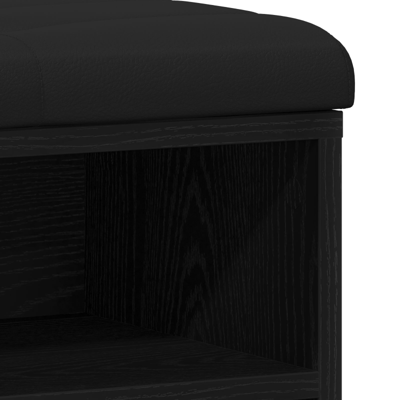 Aufbewahrungsbank Schwarz Eiche 80x30x48 cm Teppe