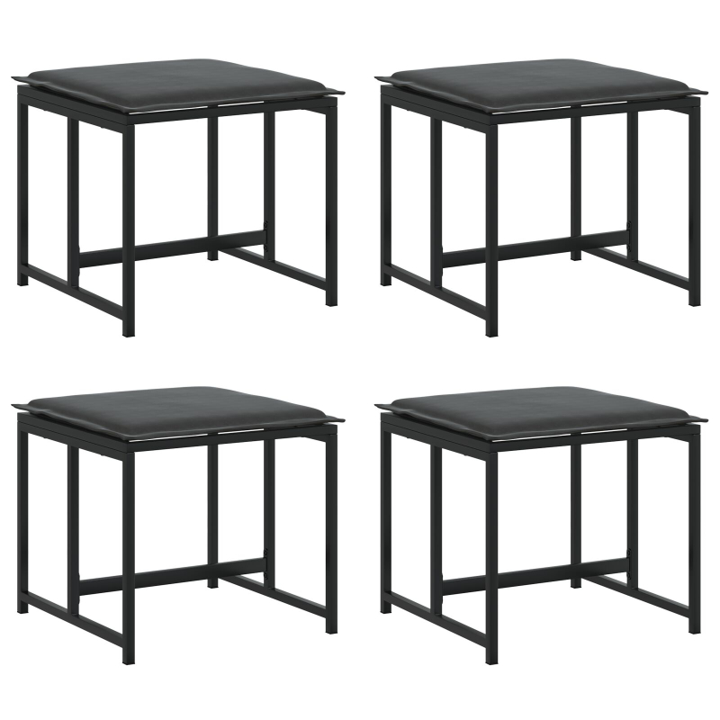 10-teiliges Gartenesszimmer-Set mit Kissen aus Stahl und Textilene