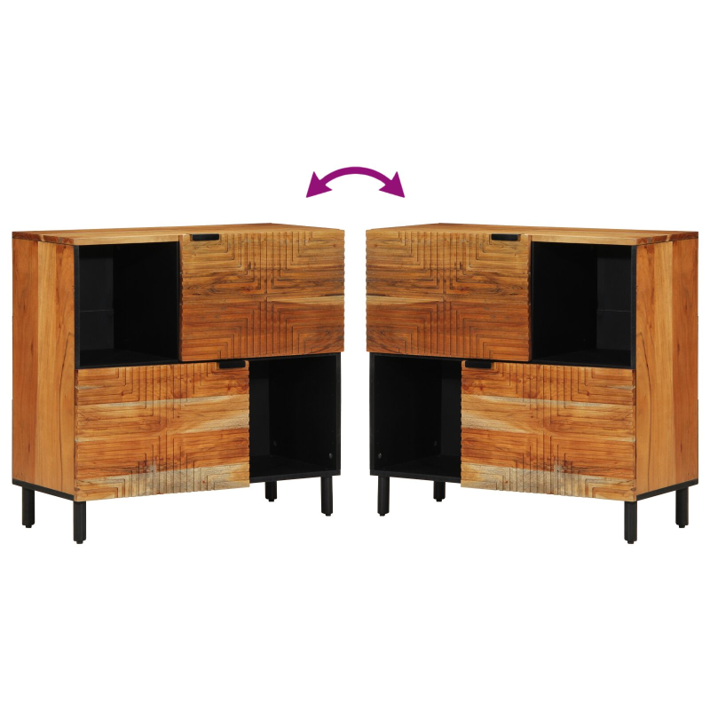Sideboard 80x33x75 cm Massivholz Akazie