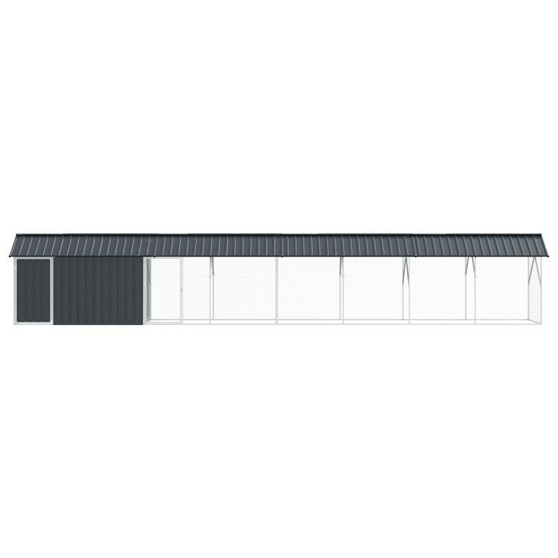 Vogelvoliere mit Erweiterung Anthrazit 112x838x141 cm Stahl