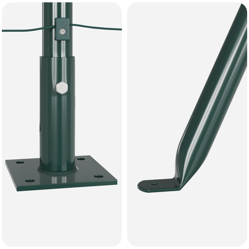 Zaunpfosten Set aus 52 Grün Stahl 3,2 x 3,2 x 88,5 cm Robust