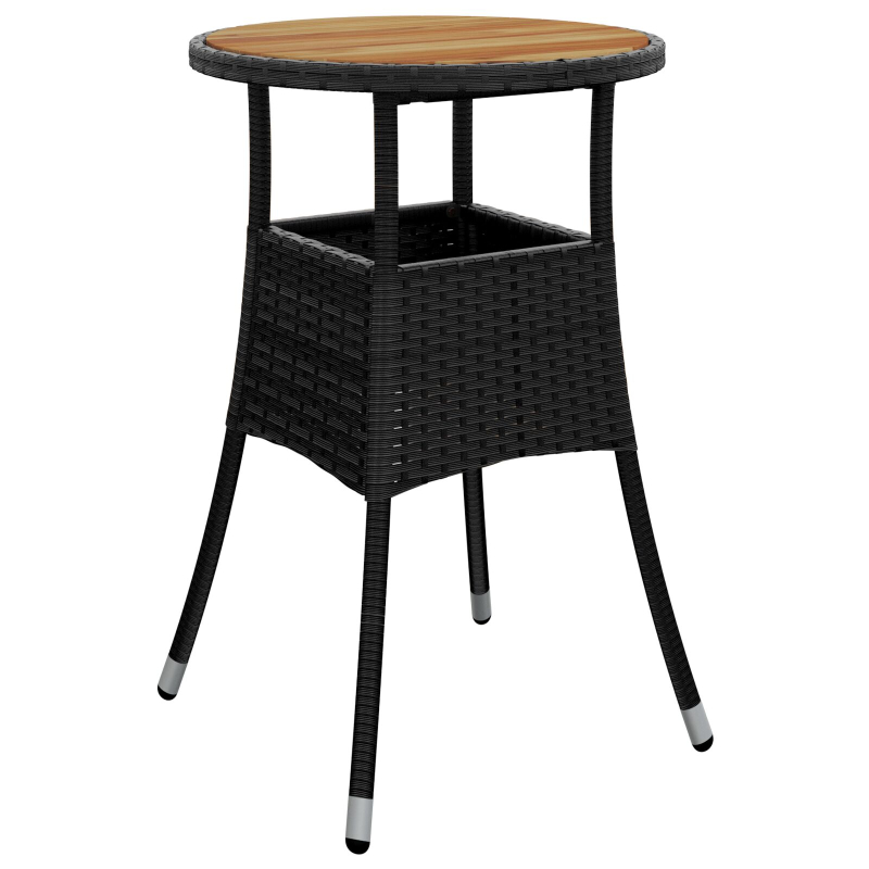 Essmöbel Set Set von 5 Schwarz Rattan, Polyester Langlebig
