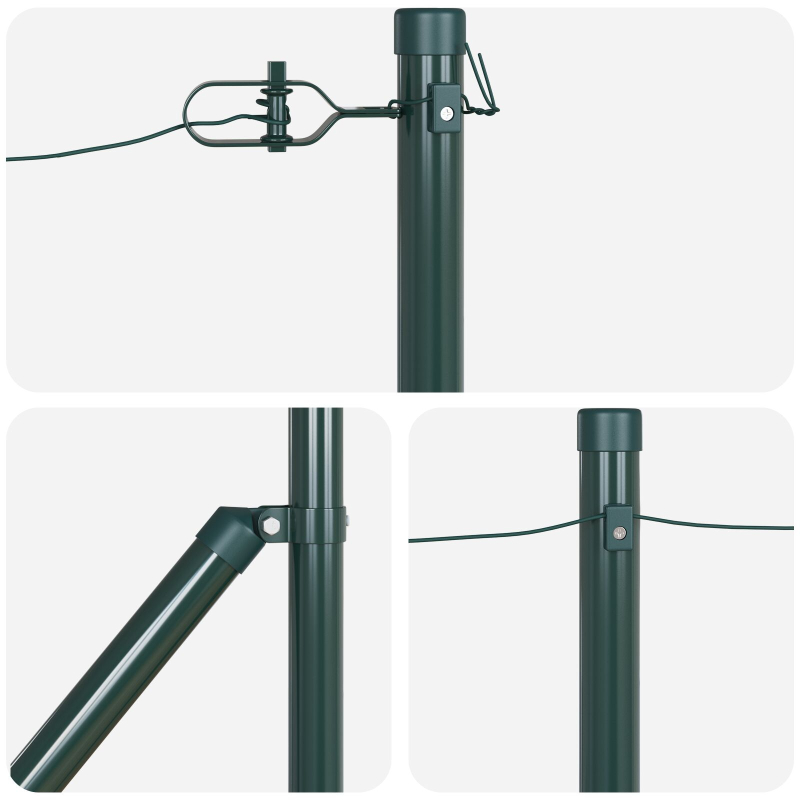 Pfosten mit Spitze 52 Stück Ø32 mm 60 cm Verzinkter Stahl