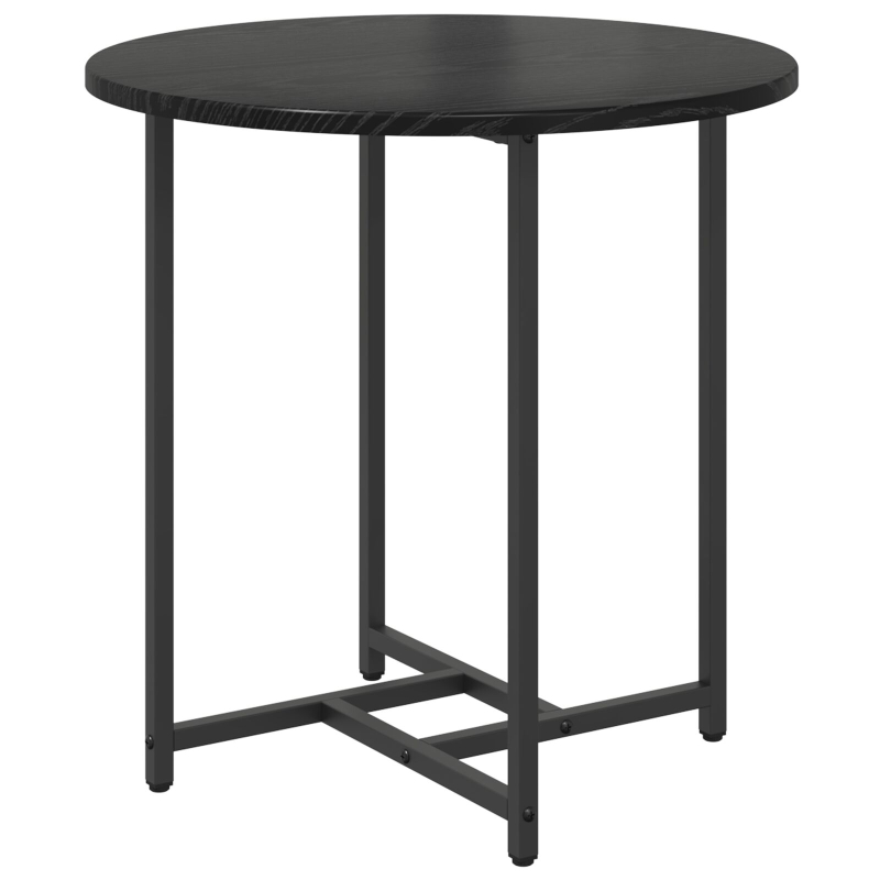 Beistelltisch 2er Set Schwarz aus Eichenfurnier und Metall