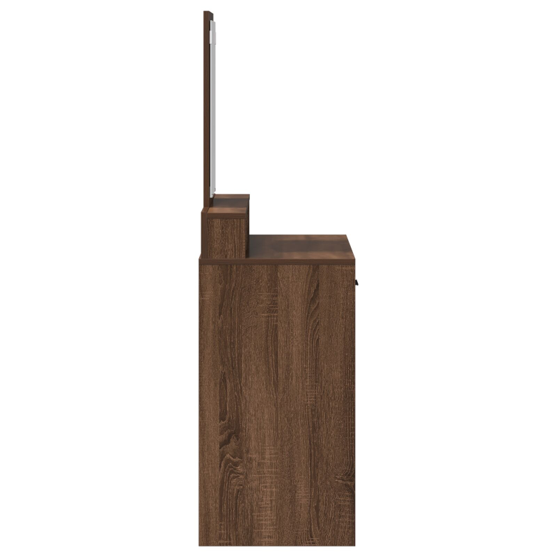 Schminktisch mit Schubladen, Braun, Eiche, 79x41x140 cm