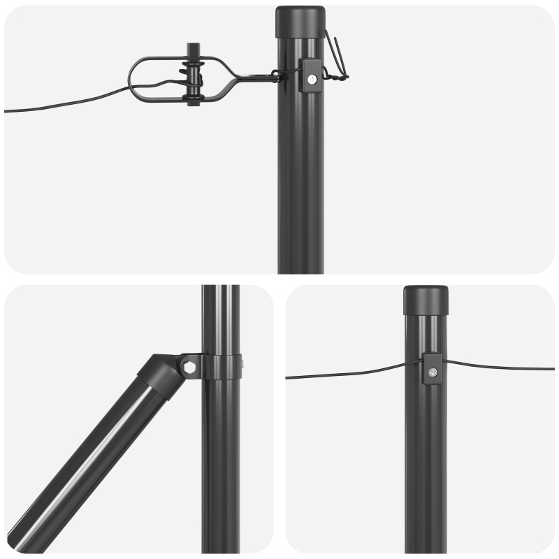 Zaunpfosten mit Spike 26 Stück Ø32 mm 60 cm Verzinkter Stahl