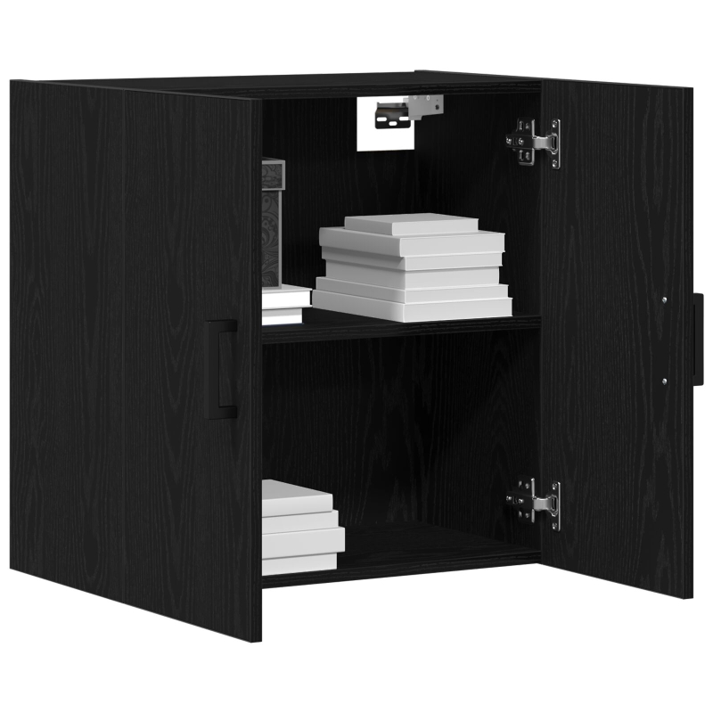Wandregal Schwarzes Eichenholz 60x31x60 cm Engineered Wood