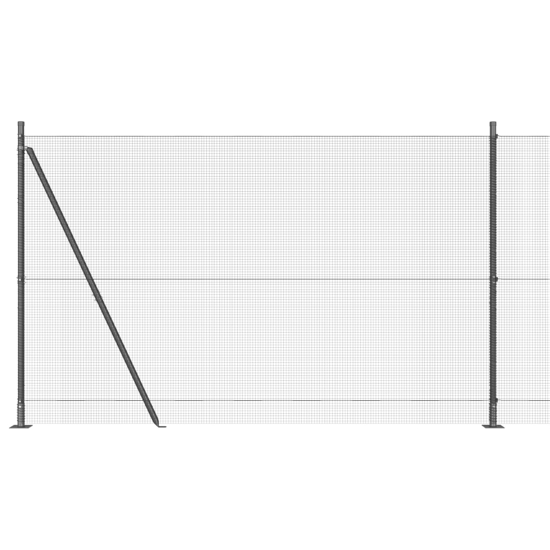 Zaunpfosten-Set 2er Set Grau Metall, PVC 25 x 1,5 m Langlebig