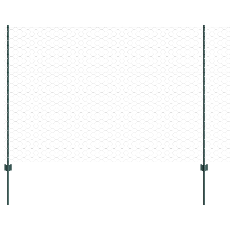 Gartenzaun Set 2er Set Grün Metall 25 x 1,5 m Gartenzaun