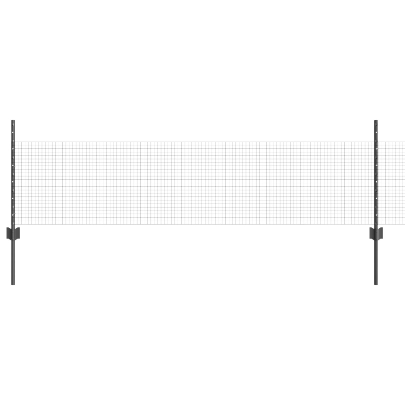 Gartenzaun-Set Set mit 2 Grau Metall Groß Langlebig