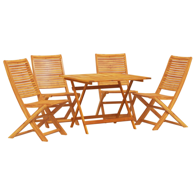 5-teiliges Garten-Esszimmer-Set aus massivem Akazienholz