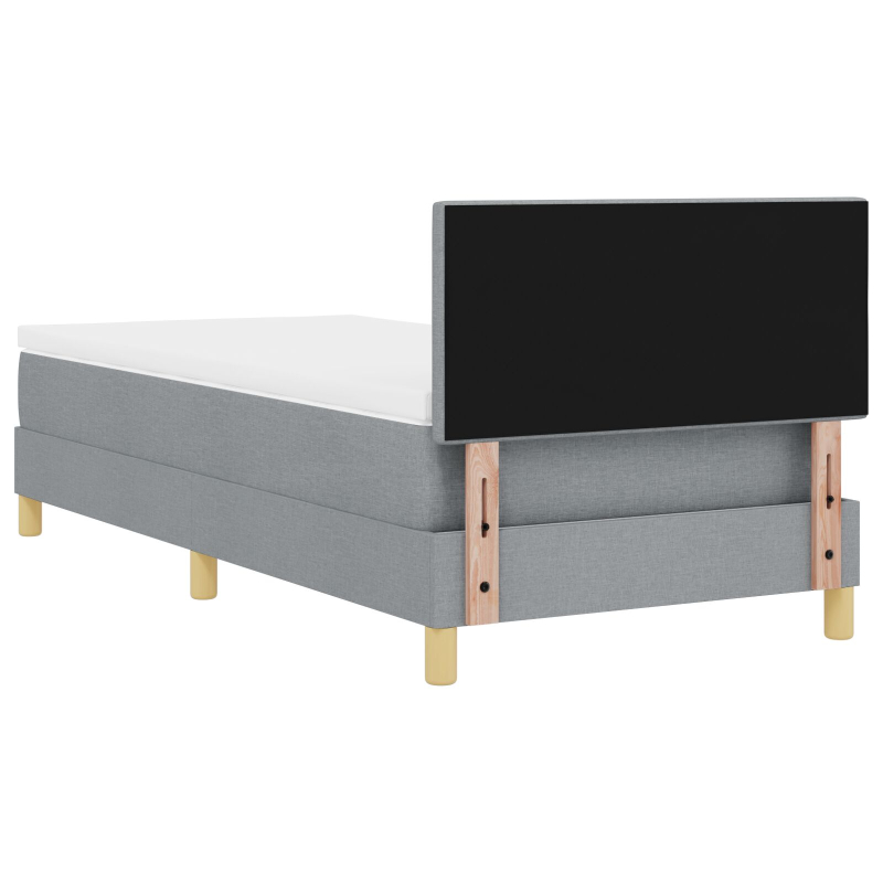 Boxspringbett mit Matratze & LED Hellgrau 100x200 cm Stoff