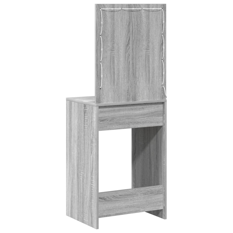 Schminktisch mit LED-Lichtern Grau Sonoma 50x41x135 cm
