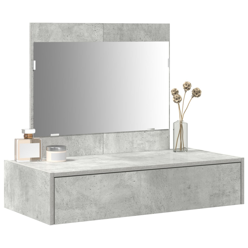 Wandhängender Schminktisch Beton Grau 83x40x70 cm