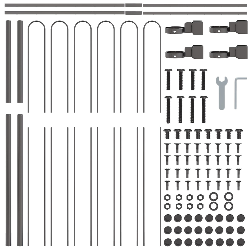 Gartenzaun mit Bogenoberkante Grau 8,5x1,5 m aus Stahl