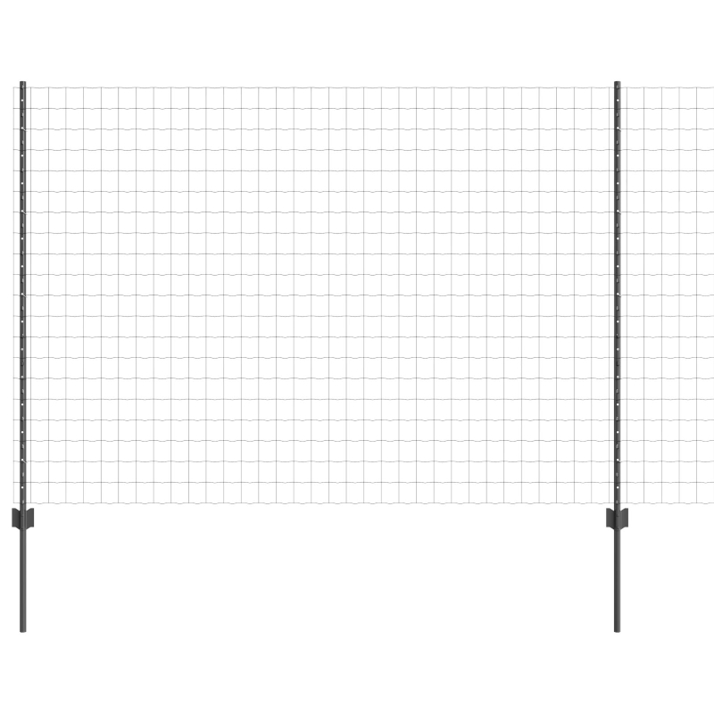 Euro Zaun mit 10 U Pfosten Grau 1,5x10 m Stahl