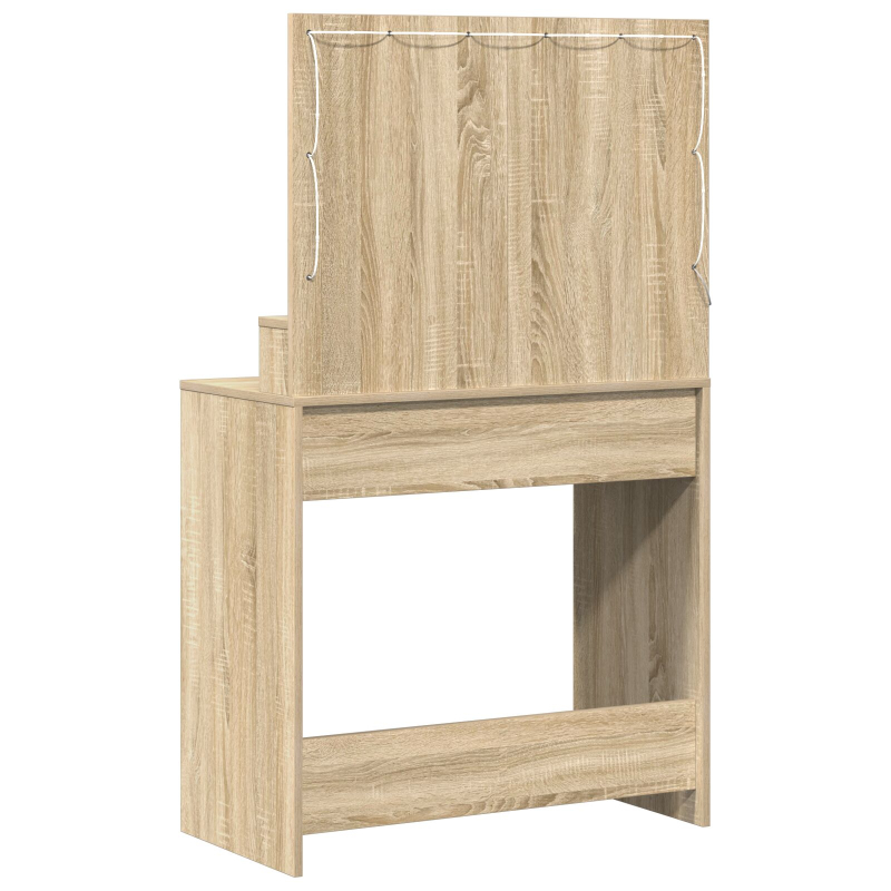 Schminktisch mit LED-Lichtern in Sonoma Eiche 79x41x135 cm