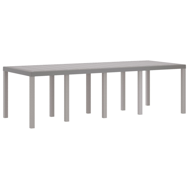 11-teiliges Garten-Esszimmer-Set mit Kissen - Hellgraues Poly-Rattan