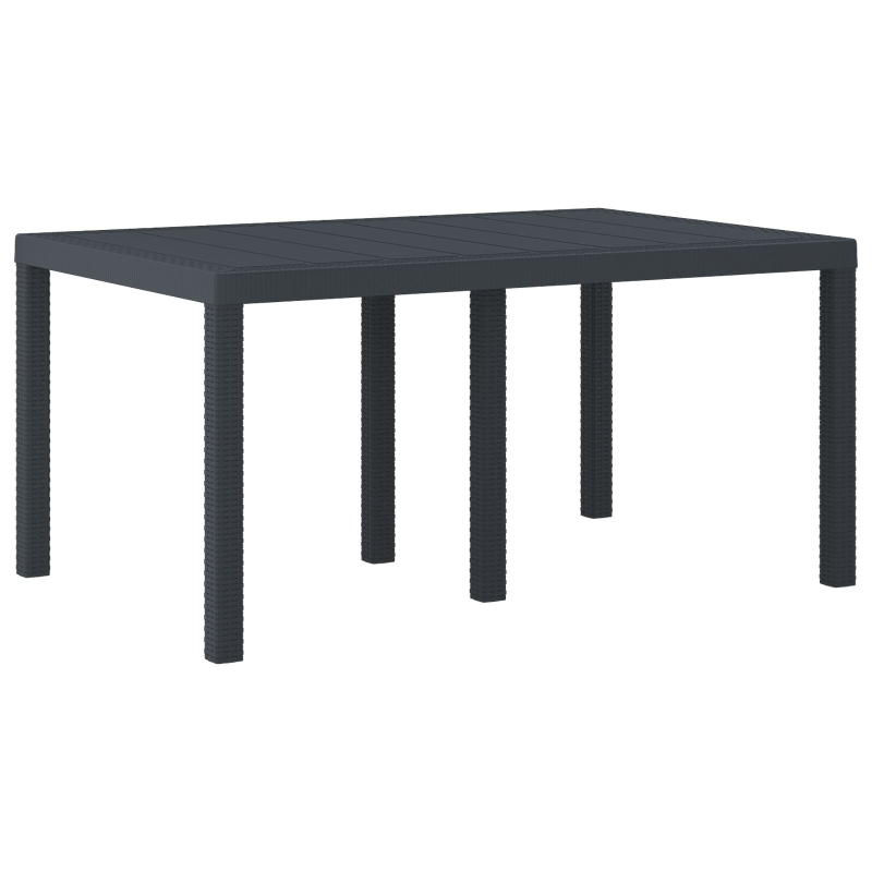 5-teiliges Garten Essgruppe mit Kissen Anthrazit Poly Rattan