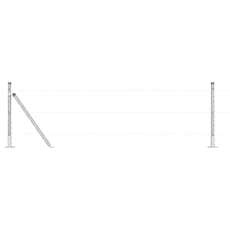 Zaunpfosten Set von 26 Verzinkter Stahl 3,2 x 3,2 x 70 cm Zaun
