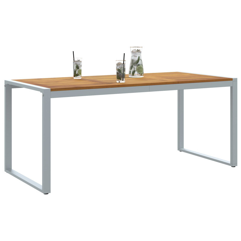 Esszimmertisch Grau 180x90x75 cm Stahl und Akazienholz