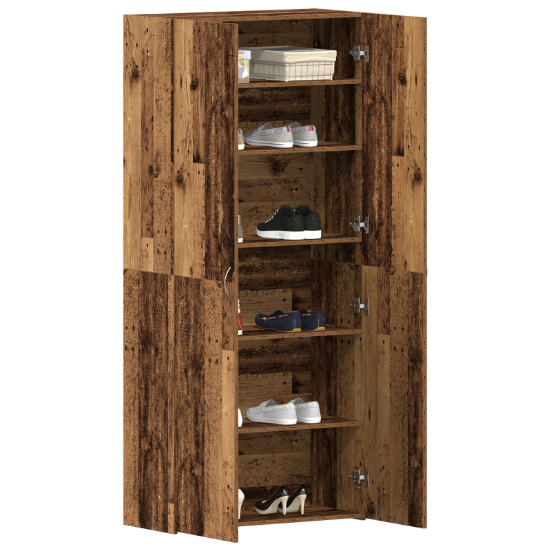 Schuhschrank Altholz 80x35,5x180 cm Ingenieurholz