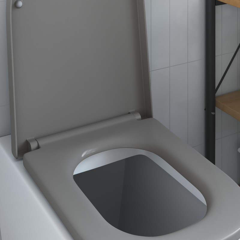 Toilettendeckel mit Schnellverschluss und sanftem Schließen Duroplast Grau